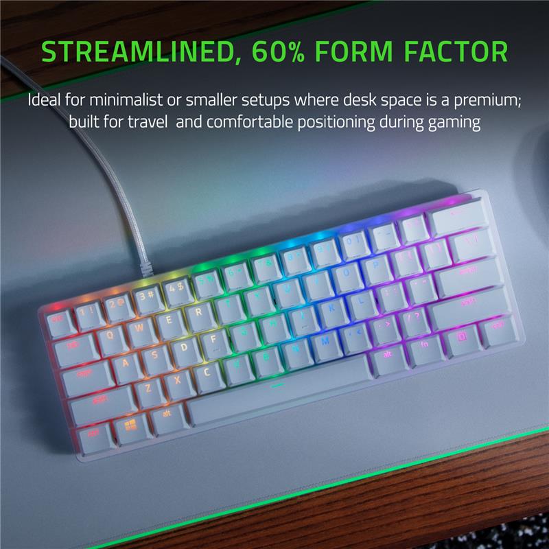 RAZER HUNTSMAN MINI 60% Gaming Keyboard, White - English, Regular