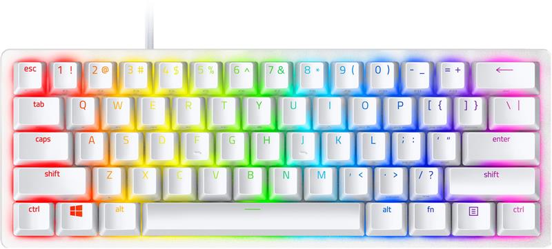 RAZER HUNTSMAN MINI 60% Gaming Keyboard, White - English, , Razer™ Analog Optical Switch Gen-2 (RZ03-03393300-R3U1)