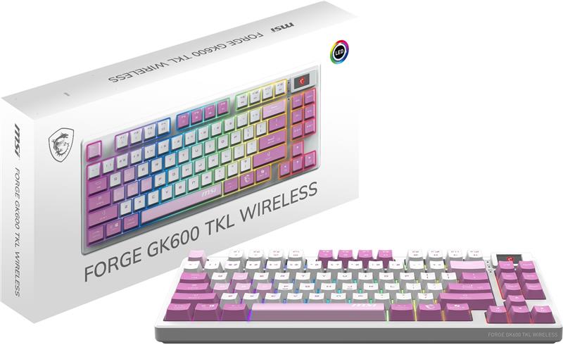 MSI FORGE GK600 TKL WIRELESS VIOLET Tenkeyless (TKL, 80%) Gaming