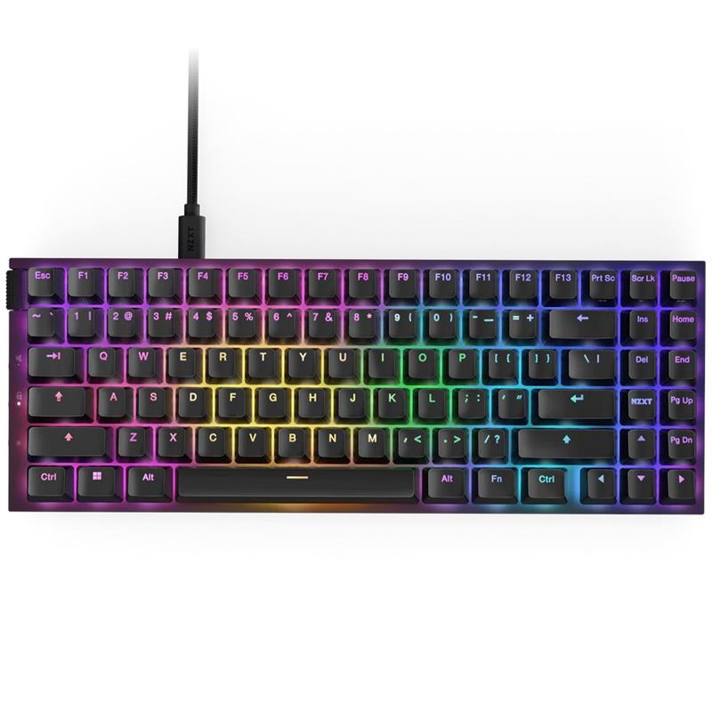 NZXT Function 2 - Mini Tenkeyless (TKL, 80%) Gaming Keyboard, Black, Regular Profile (KB-002NB-US)