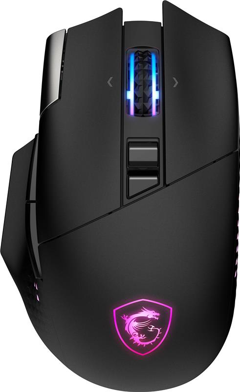 MSI VERSA PRO WIRELESS Gaming Mouse - Black, 15 Buttons with 13 Programmable Buttons via MSI Center, 26000 DPI (VERSA PRO W)
