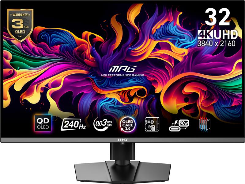MSI MPG 321URX QD-OLED 32" 16:9 UHD, 240Hz 0.03ms Monitor, AI engine