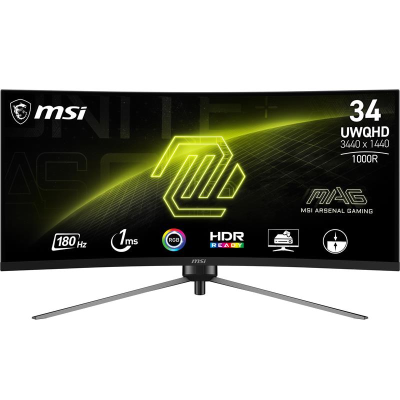 MSI MAG 345CQR 34" UWQHD 3440x1440 Curved VA 180Hz 1ms Gaming Monitor(Open Box)