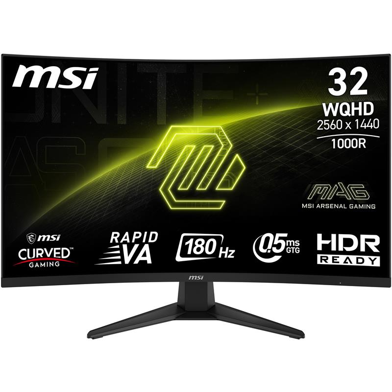 MSI MAG 325CQF 32" WQHD Rapid VA Curved 180Hz 0.5ms Gaming Monitor