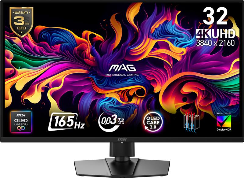 MSI MAG 31.5" 3840 x 2160 UHD QD-OLED 165Hz Gaming Monitor