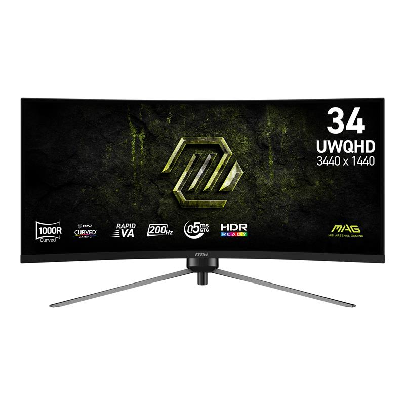 MSI MAG 34" 3440 x 1440 UWQHD Rapid VA 200Hz Gaming Monitor