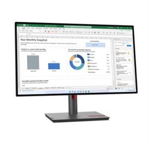 Lenovo ThinkVision 27" Class Webcam WQHD LCD Monitor - 16:9 - Raven Black