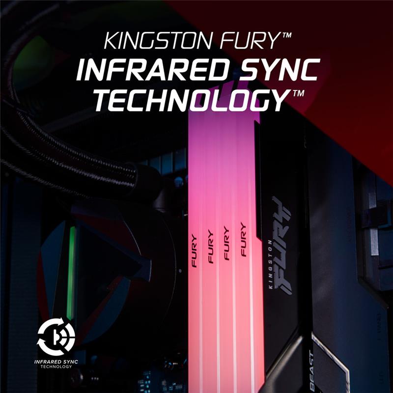 Kingston FURY Beast RGB 32GB (2x16GB) DDR4 3200MHz CL16 UDIMM