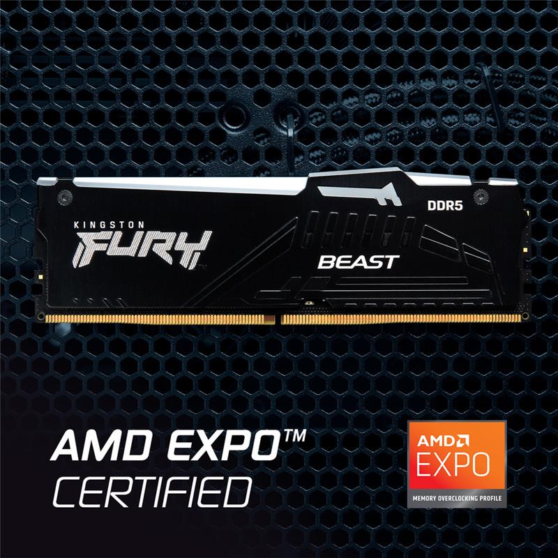 Kingston FURY Beast RGB 16GB (2x8GB) DDR5 6000MHz CL30 UDIMM