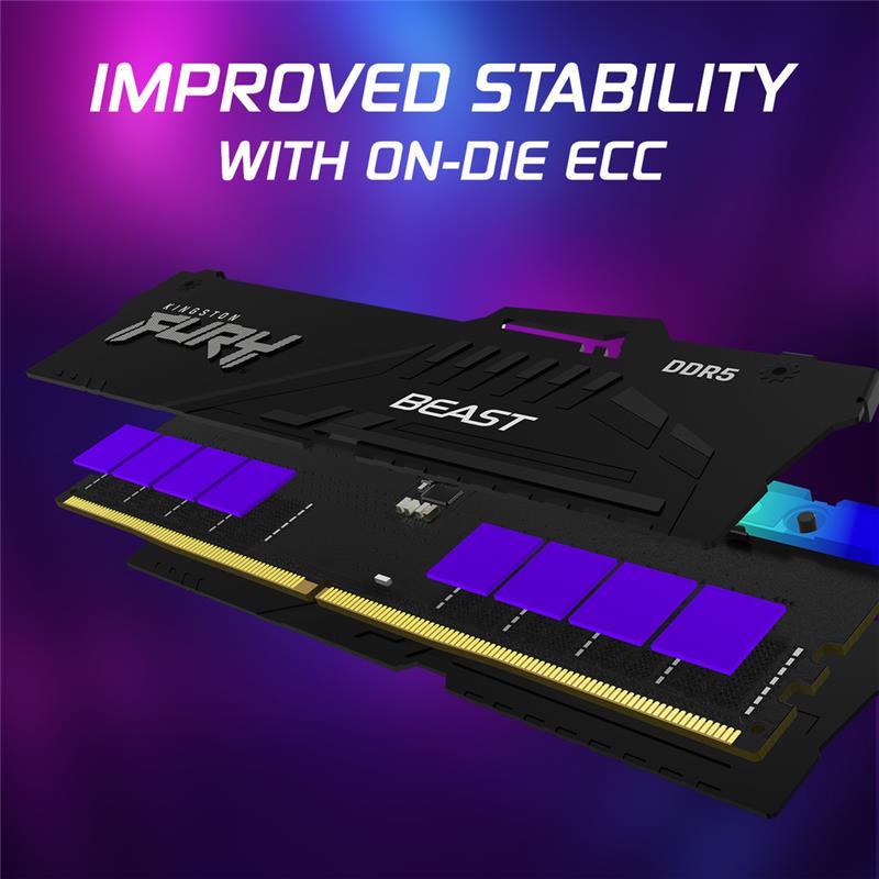 Kingston FURY Beast RGB 32GB (2x16GB) DDR5 6400MHz CL32 UDIMM