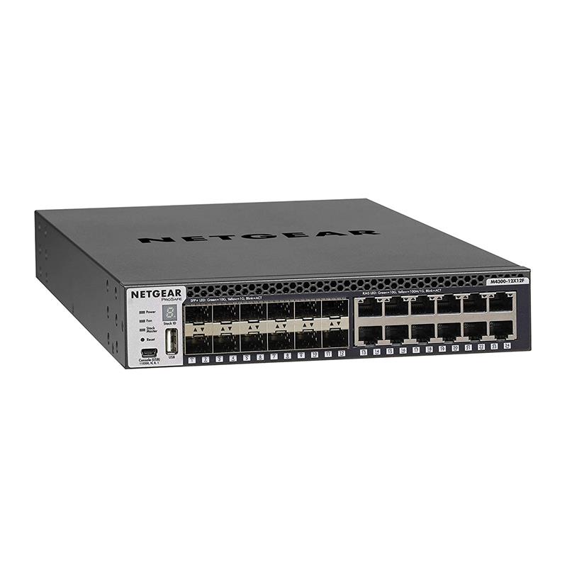 Switch géré empilable NETGEAR (XSM4324S-100NES) avec 24x10G incluant 12x10GBASE-T et 12xSFP+ de couche 3