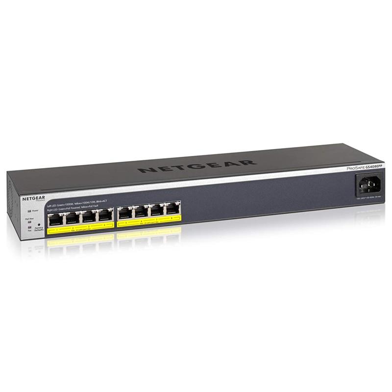 NETGEAR (GS408EPP-100NES) Commutateur Ethernet ProSafe Plus GS408EPP à 8 ports