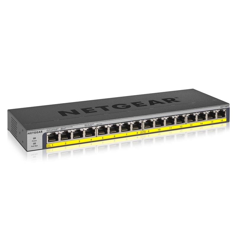 Commutateur non géré Ethernet Gigabit PoE/PoE+ NETGEAR 16 ports 183 W