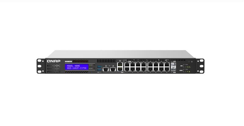 QNAP (QGD-1602P-C3758) 8 ports PoE 2,5 GbE (4 ports IEEE 803.3bt PoE ++ alimentation 90 W, 4 ports 803.3at PoE ++ alimentati...
