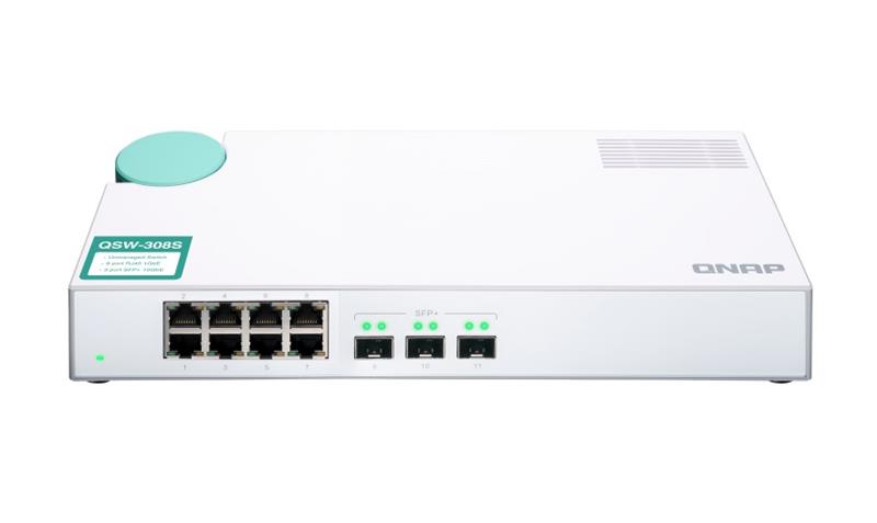 QNAP (QSW-308S) 3-port 10GbE SFP+ and 8-port Gigabit Unmanaged Switch "