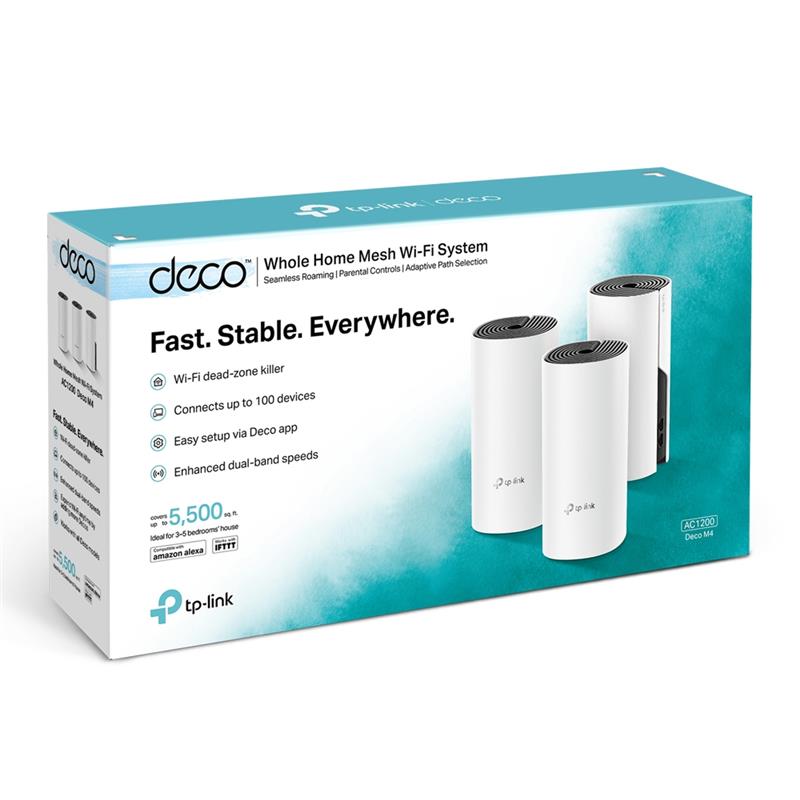 TP-Link Deco M4 AC1200 Whole Home Mesh Wi-Fi System (3 Pack