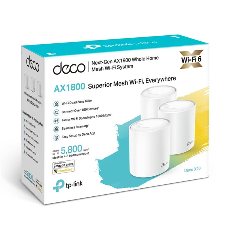 TP LINK Deco X20 AX1800 2個セット TP-Link (Deco X20) (3-pack) AX1800 Whole Home Mesh Wi-Fi System