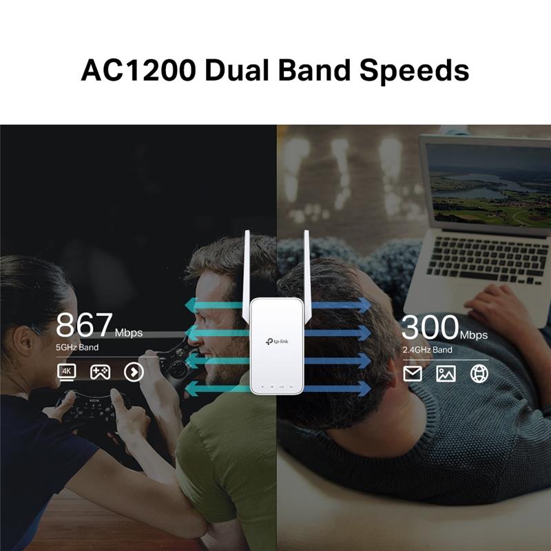 Ripetitore Wi-Fi Mesh TP-Link ME30 Dual-Band AC1200, Copertura Potente Per Casa
