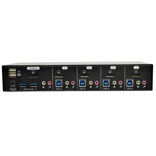 Tripp Lite - Commutateur KVM Displayport à 4 ports avec audio, câbles et concentrateur USB 3.0 SuperSpeed