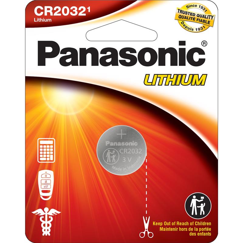 ile bouton au lithium PANASONIC CR2032 3V, 1 paquet