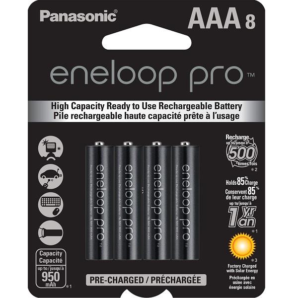 Panasonic (Eneloop Pro) - Batteries rechargeables AAA8 de 950 mAh