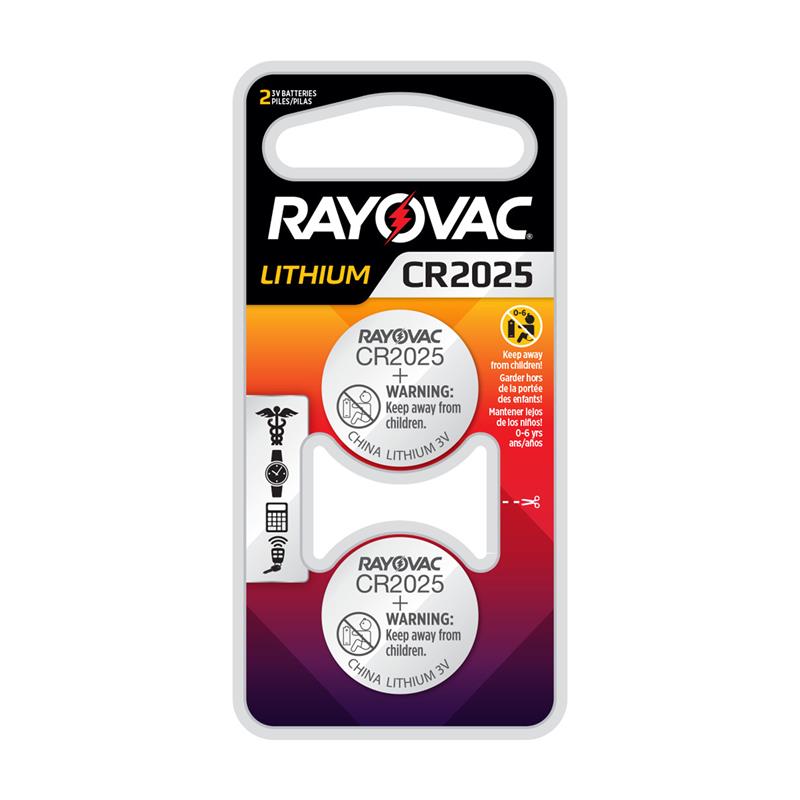 RAYOVAC 2025 Pile Bouton Lithium 3V 2 Piles