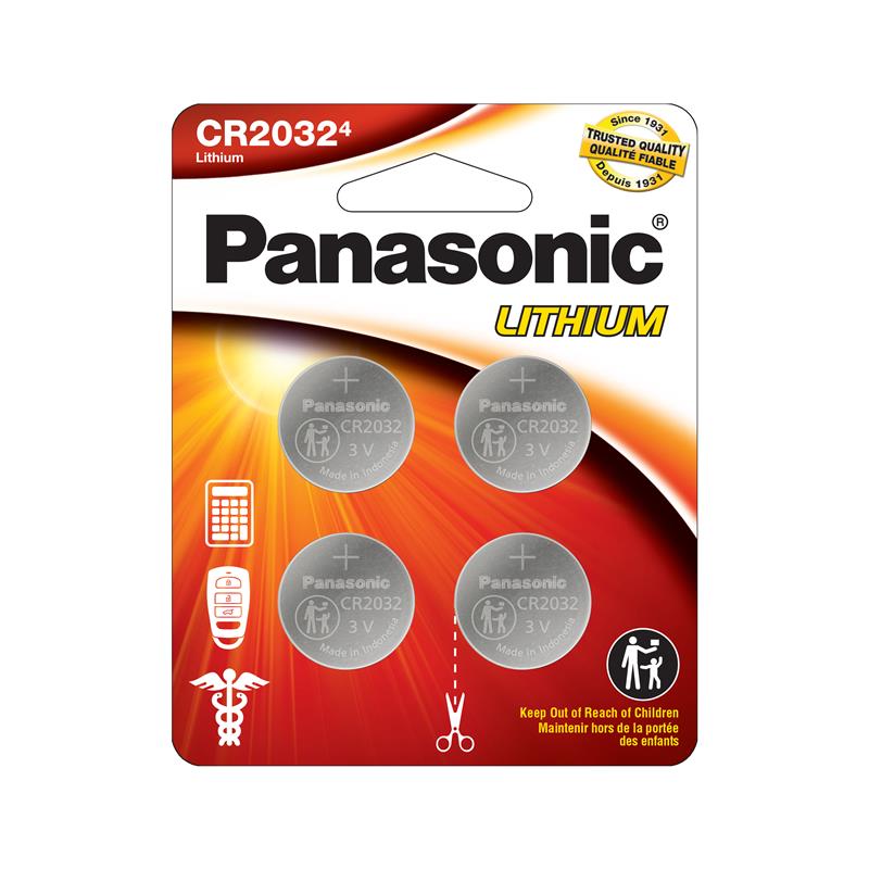 PANASONIC 2032 3V Lithium Coin Cell Battery 4 Pack
