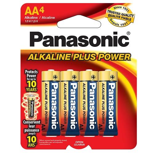 PANASONIC Piles alcalines AA, paquet de 4