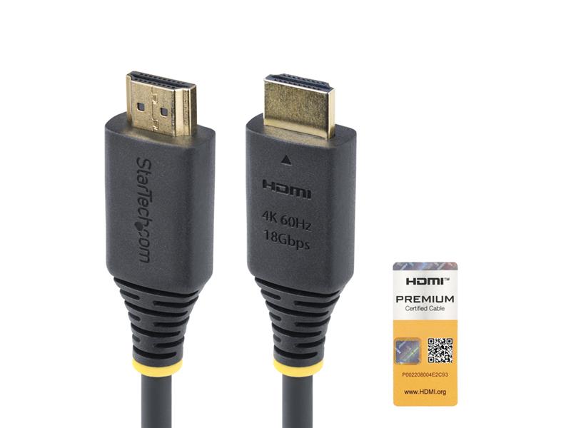 STARTECH 10FT (3M) PREMIUM CERTIFIED HIGH SPEED HDMI CABLE, 4K 60HZ/1440P 144HZ, HDR10/HDCP 2.2/ARC, 18GBPS, UHD HDMI 2.0 CORD 