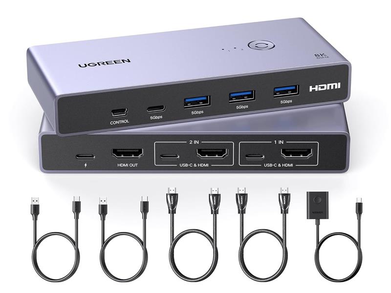 UGREEN 8K@60Hz KVM Switch CM692 HDMI with USB 3.0 Ports Switch