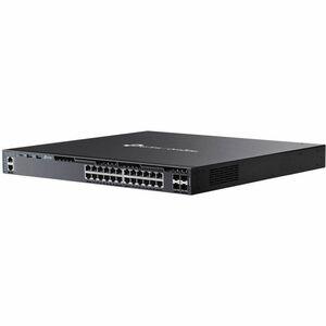Commutateur PoE+ géré Gigabit empilable L3 Omada 24 ports TP-Link avec 4 emplacements 10G