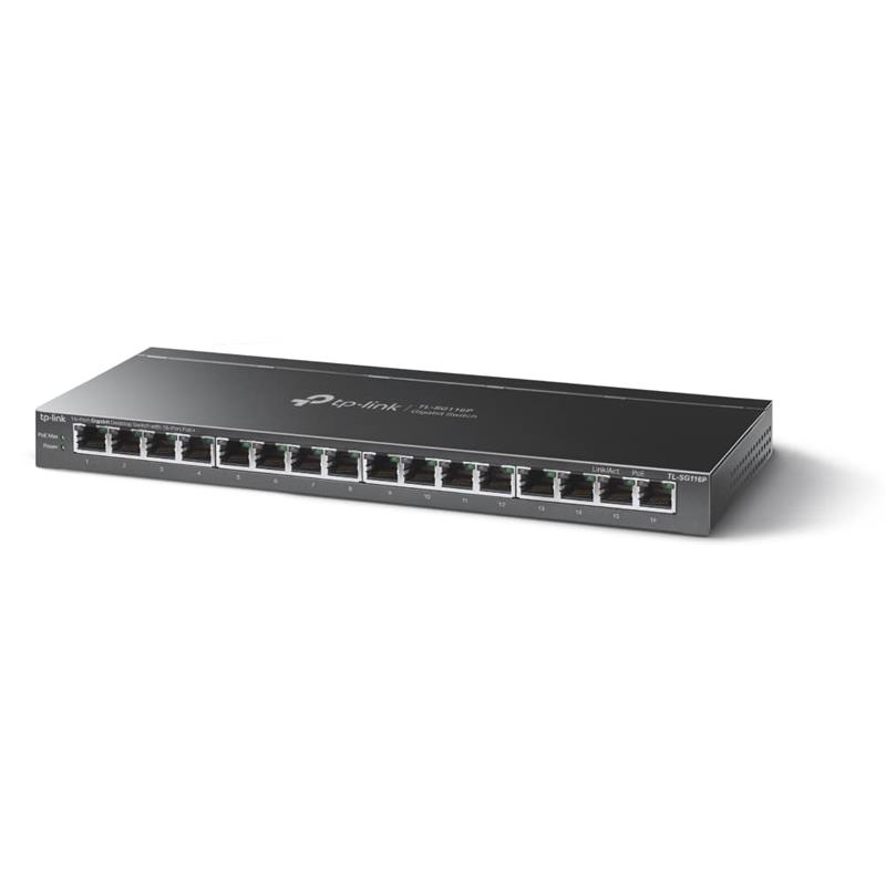 TP-Link (TL-SG116P) Switch de bureau Gigabit non géré PoE+ à 16 ports