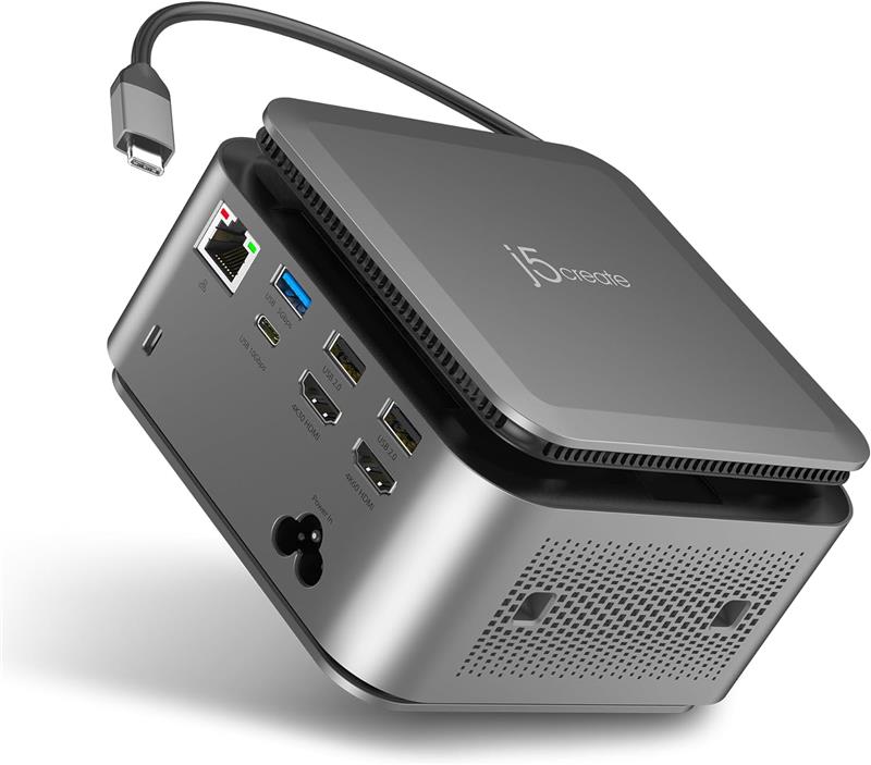 j5create Dual 4K Display Powerbase Docking Station