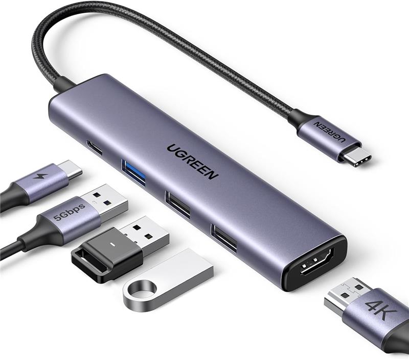 UGREEN Revodok USB C Hub 5-in-1 Dock, Multiport Adapter 4K HDMI(Open Box)