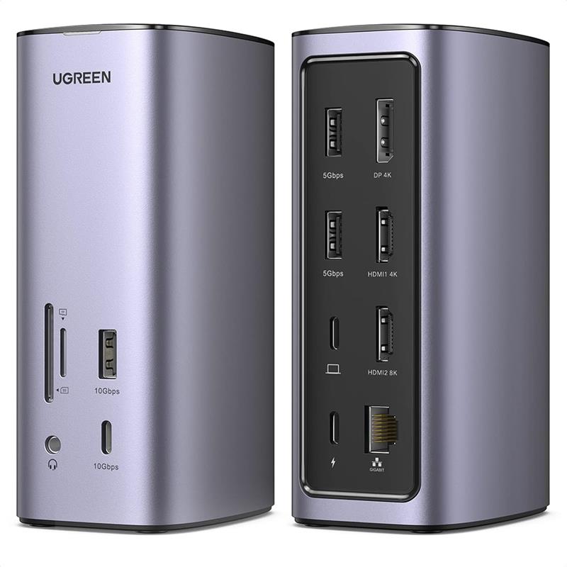UGREEN USB C Docking Station,12-in-1 Dock Triple Display Monitor