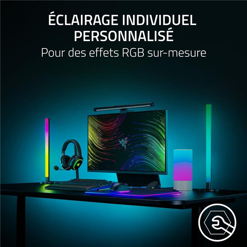 Razer - Aether Standing Light RGB LED Light Bars - Black - Canada