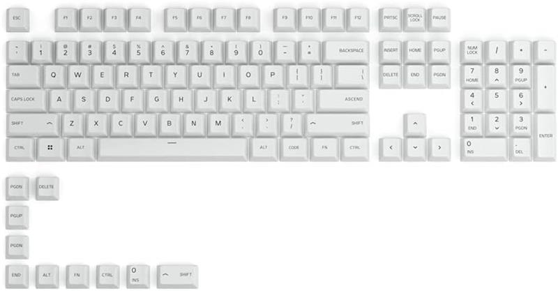 Glorious GPBT Dye Sublimated Keycaps (Arctic White)(Open Box)