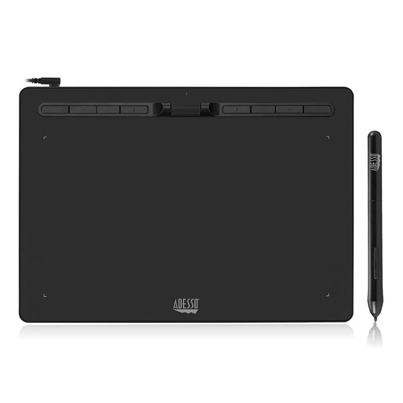 Adesso Graphic Tablet CyberTablet K12 12in x 7in Stylus PC/Mac - Black