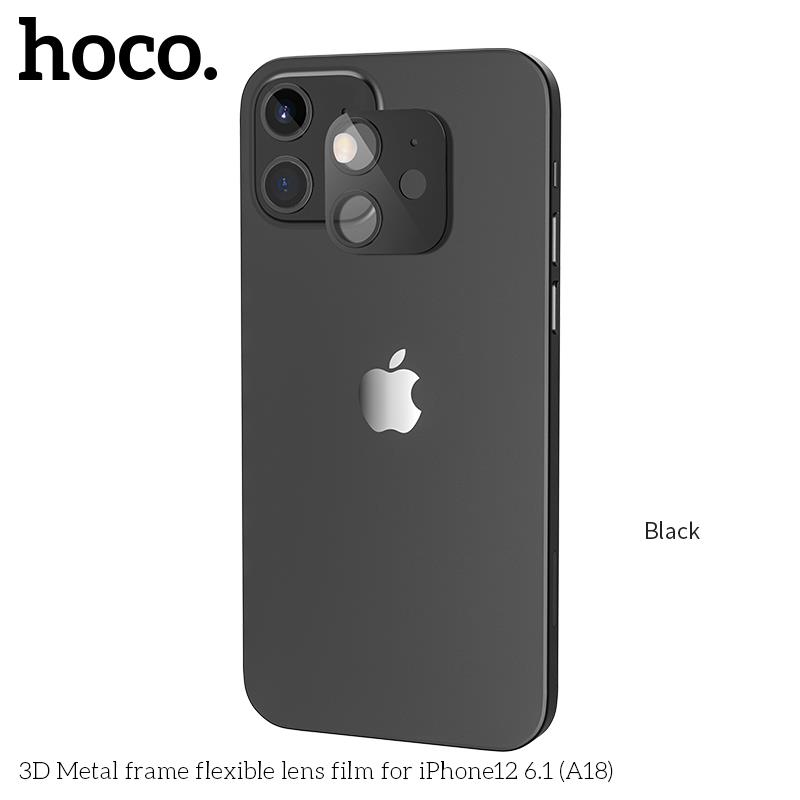 HOCO - Film de lentille flexible à cadre métallique 3D pour iPhone 12