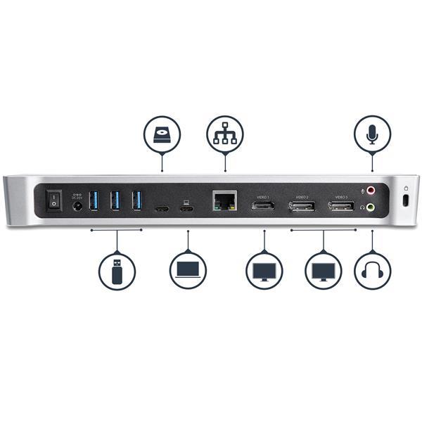 Startech Station d'accueil USB-C 4K à triple moniteur avec 5 ports USB 3.0 (DK30CH2DPPD)