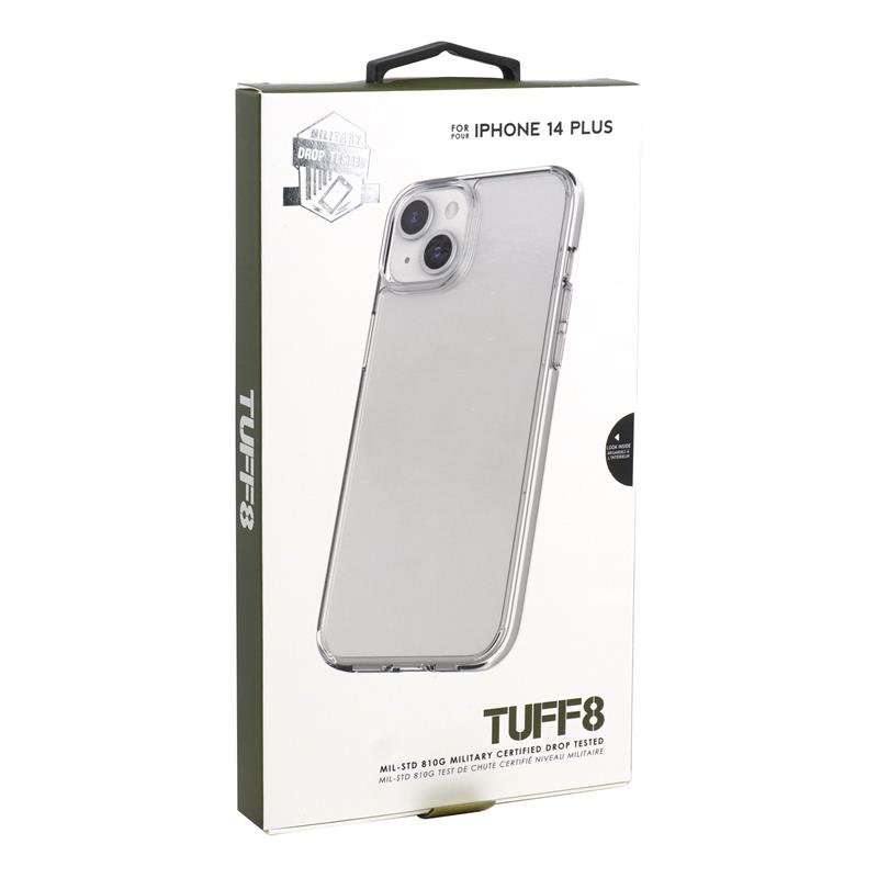 iPhone 14 Plus - Étui robuste TUFF8 (Transparent)