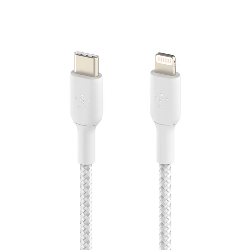 Belkin Braided USB-C to Lightning Cable (2m / 6.6ft) (CAA004bt2MWH)