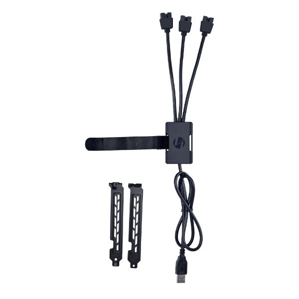 LIAN LI Concentrateur USB 2,0 1-à-3  (Port mâle de type A), Noir