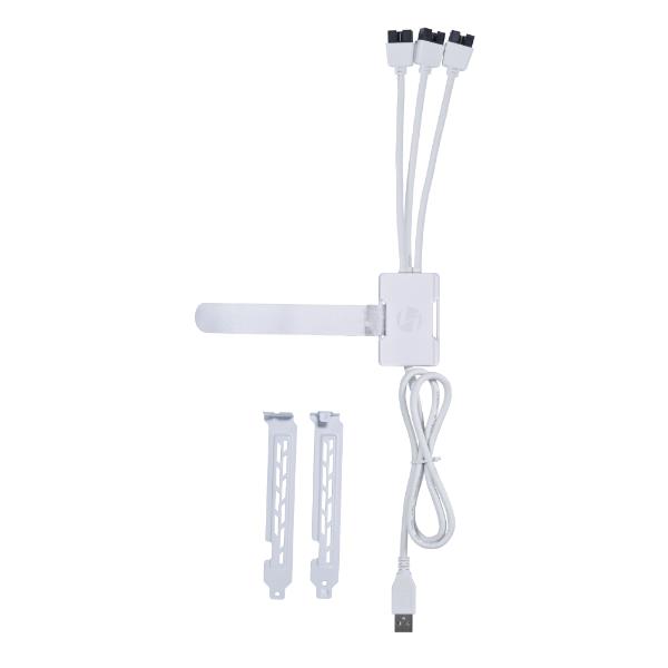 LIAN LI Concentrateur USB 2,0 1-à-3  (Port mâle de type A), Blanc