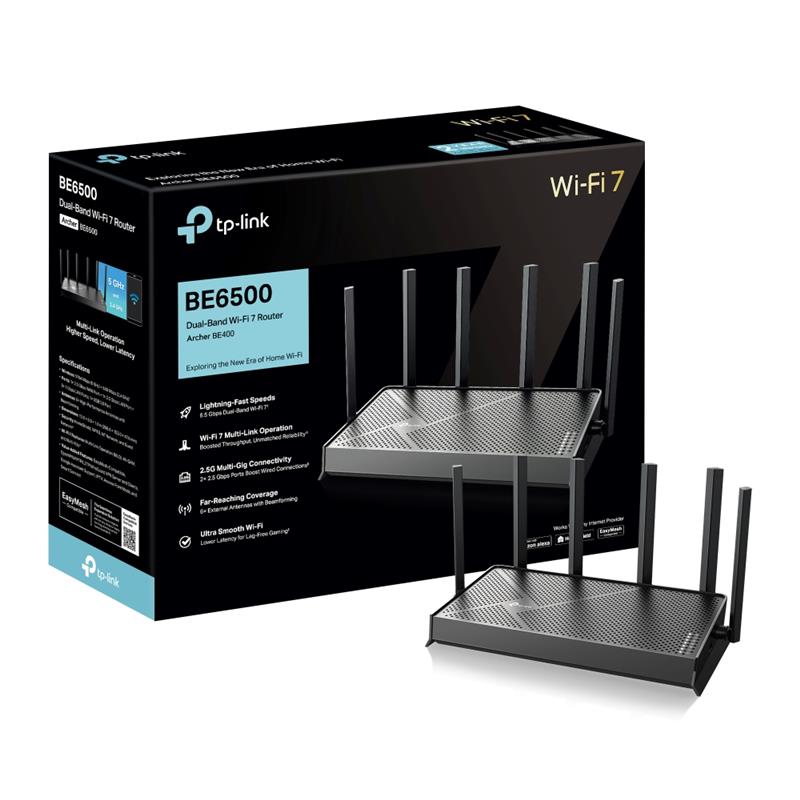 TP-Link (Archer BE400) Daul-Band BE6500 Wi-Fi 7 Router - Canada