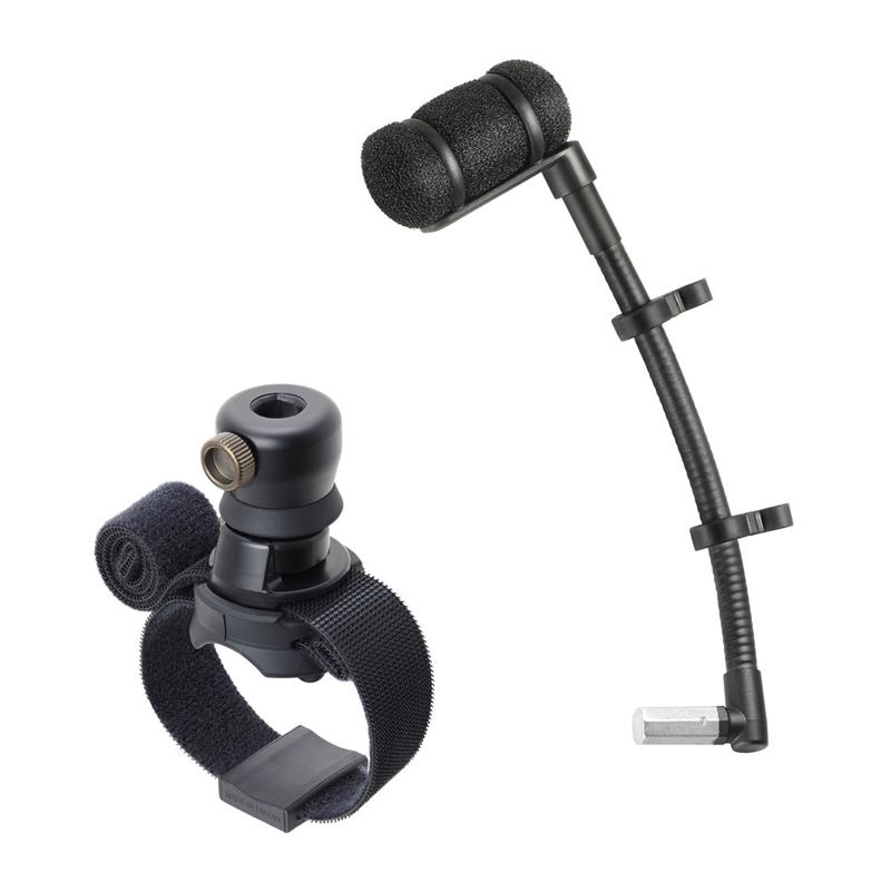 ystème de montage pour instruments à vent AUDIO TECHNICA AT8492W avec module d^alimentation et col de cygne de 9 pouces en b...