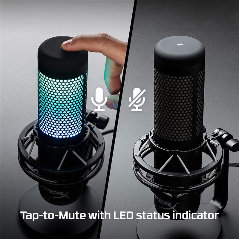 HyperX QuadCast S RGB USB Condenser Microphone, Black-Grey