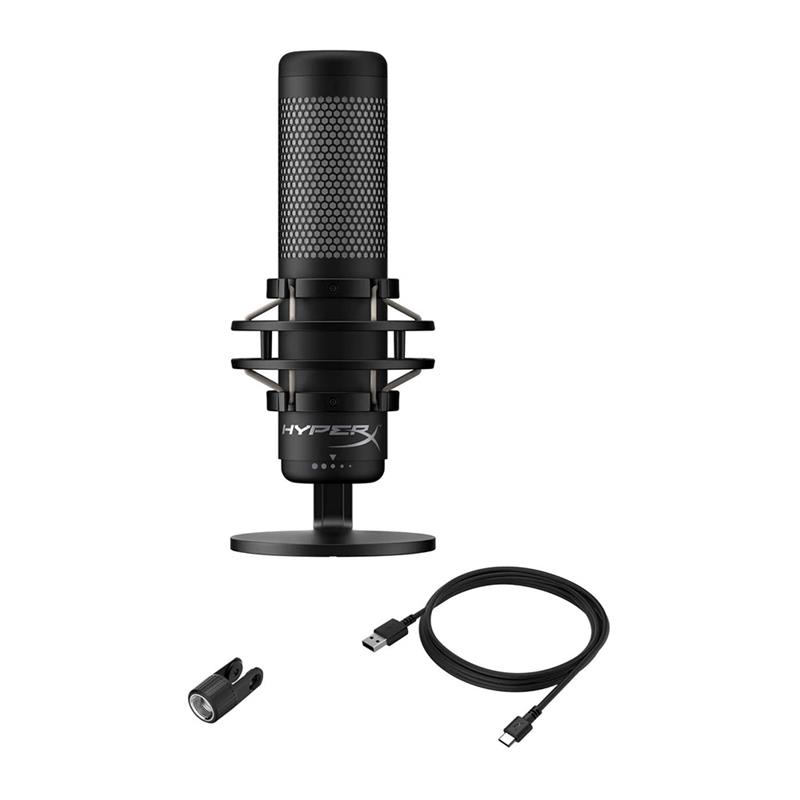 HyperX QuadCast S RGB USB Condenser Microphone, Black-Grey