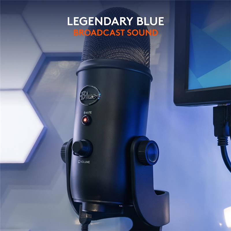 Blue Yeti USB Microphone for PC, Gaming, Recording, Blackout