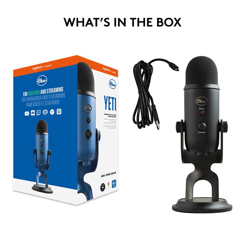 Blue Yeti USB Microphone for PC, Gaming, Recording, Blackout